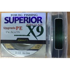 Шнур SUPERIOR moss green X9 0.10 -0.25mm - 150 метров Шнур SUPERIOR moss green X9 0.10 -0.25mm - 150 метров