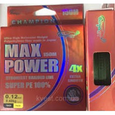 Шнур Boya By Max Power 4X (зелёный) 150 м  0.14mm-0.25mm